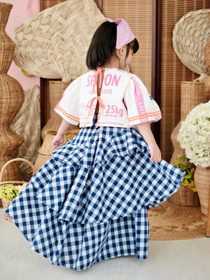 Lana Maxi Skirt | Gingham Blue