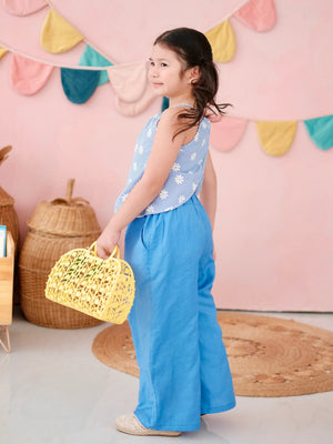 Raya Set | Daisy Print Top + Linen Pants