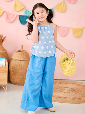 Raya Set | Daisy Print Top + Linen Pants