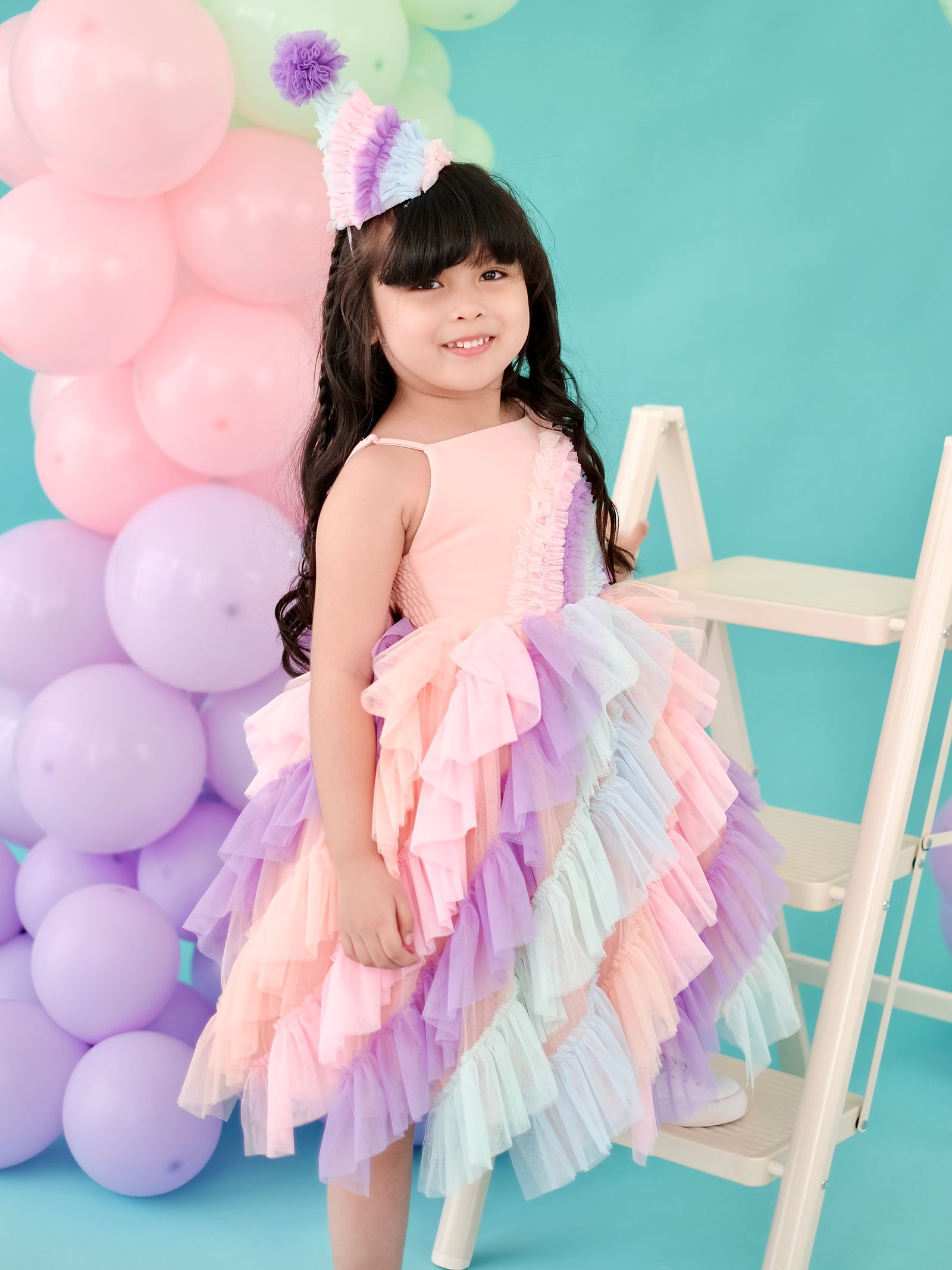 Lyra Tutu Dress | Rainbow Cotton Candy