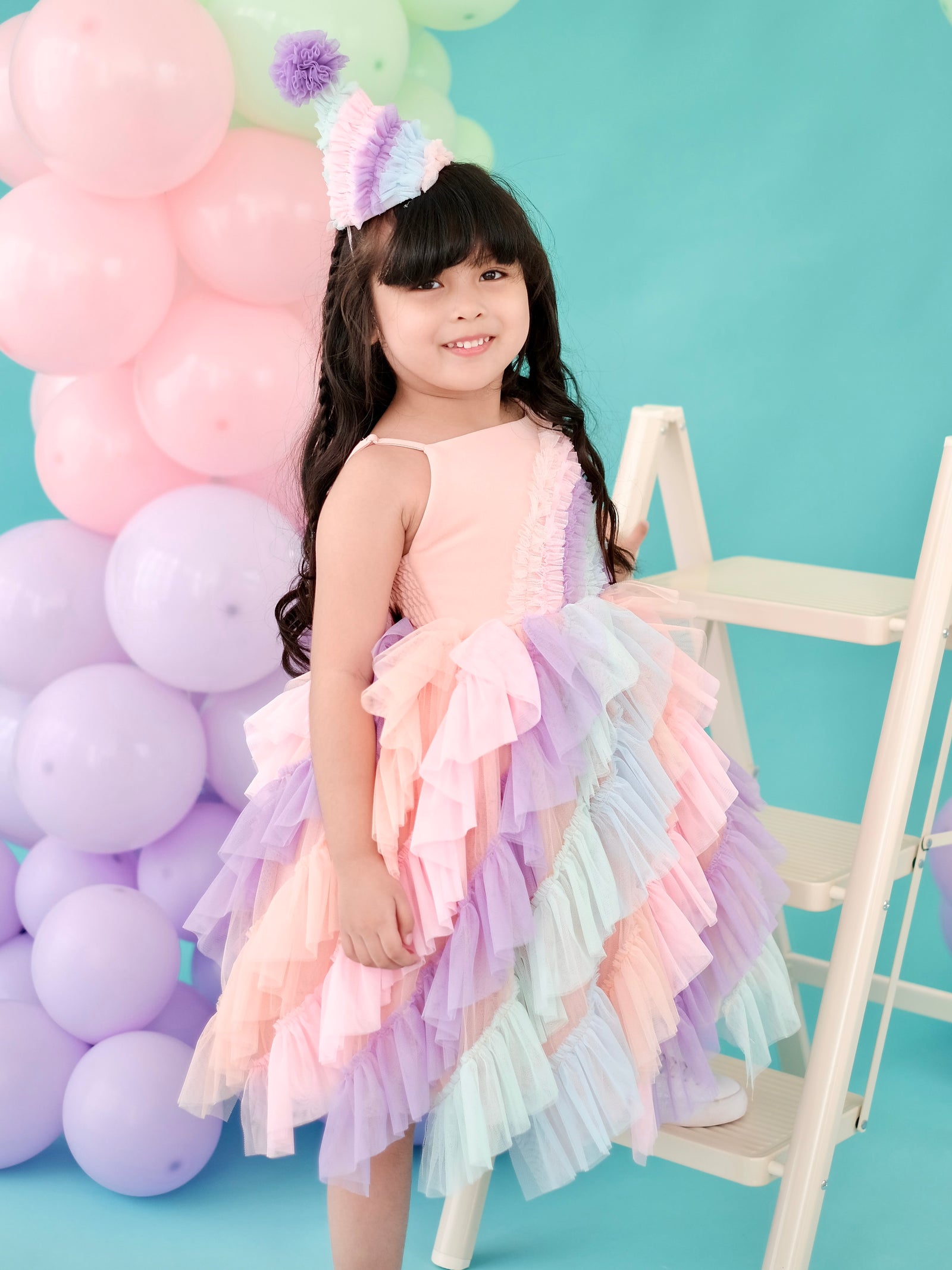 Lyra Tutu Dress | Rainbow Cotton Candy