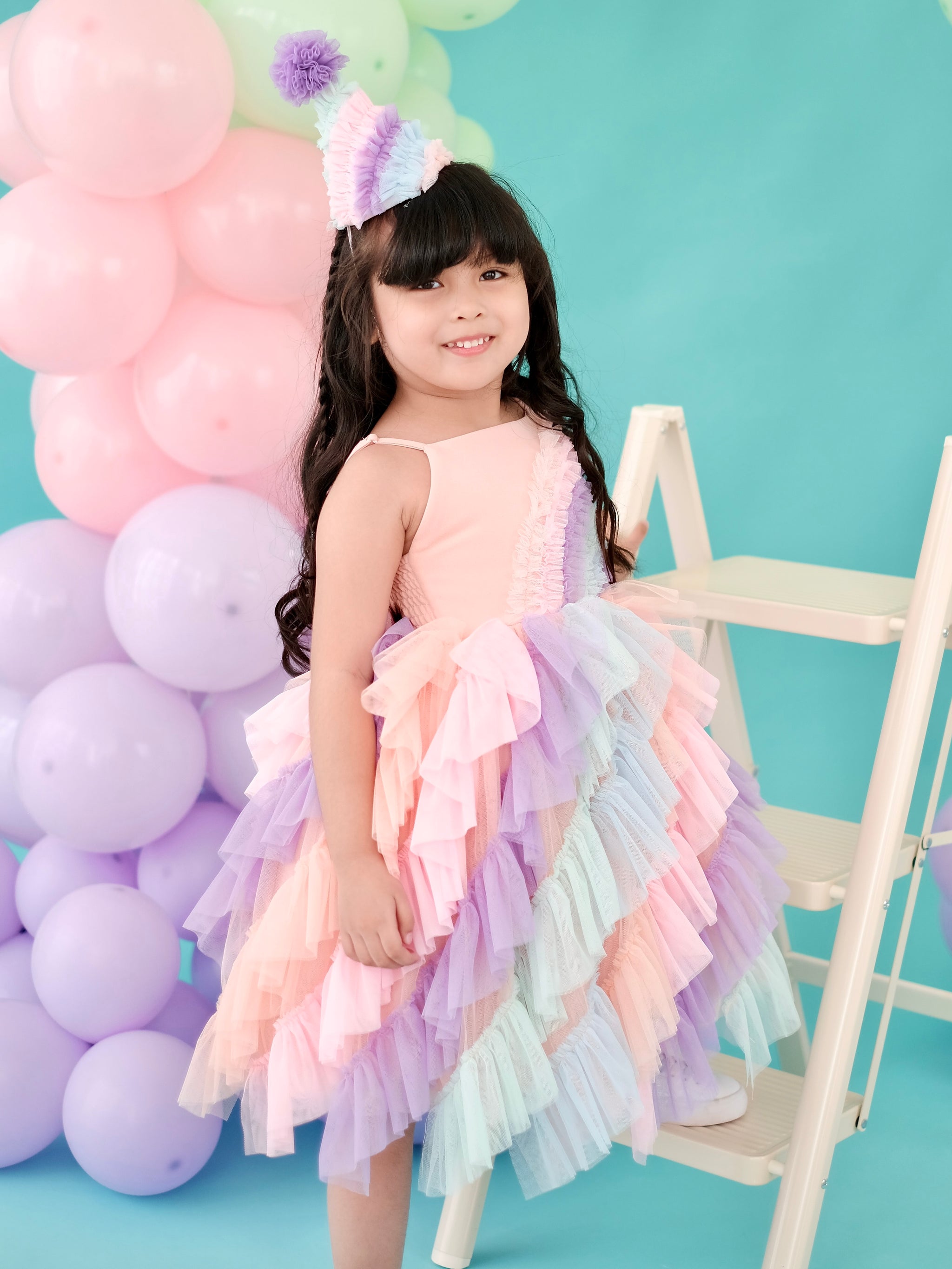 Lyra Tutu Dress | Rainbow Cotton Candy