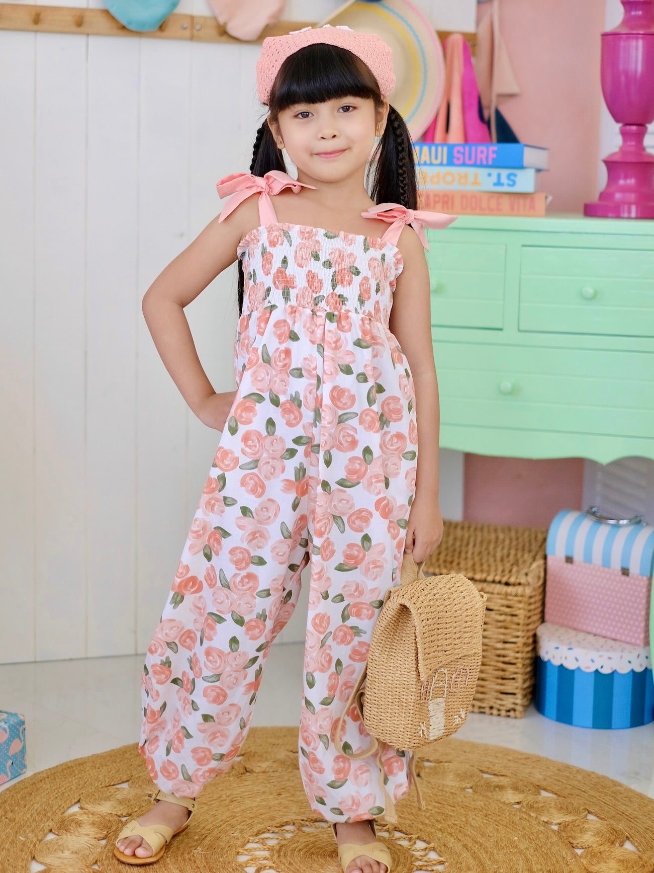 Jacoba Jumpsuit | Peach Floral