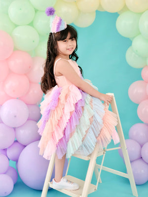 Lyra Tutu Dress | Rainbow Cotton Candy