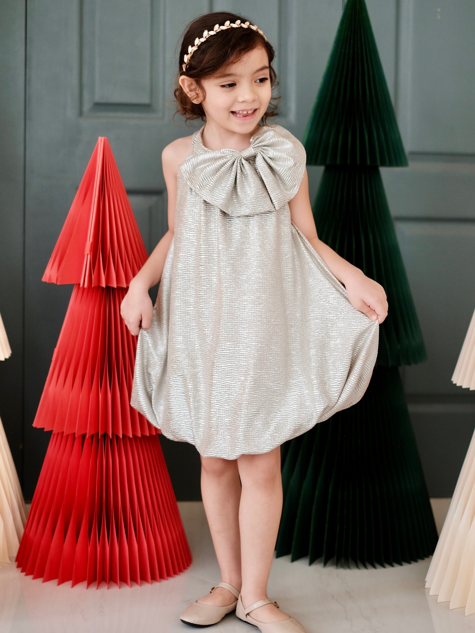 Palma Bubble Dress in Pewter