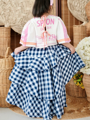 Lana Maxi Skirt | Gingham Blue