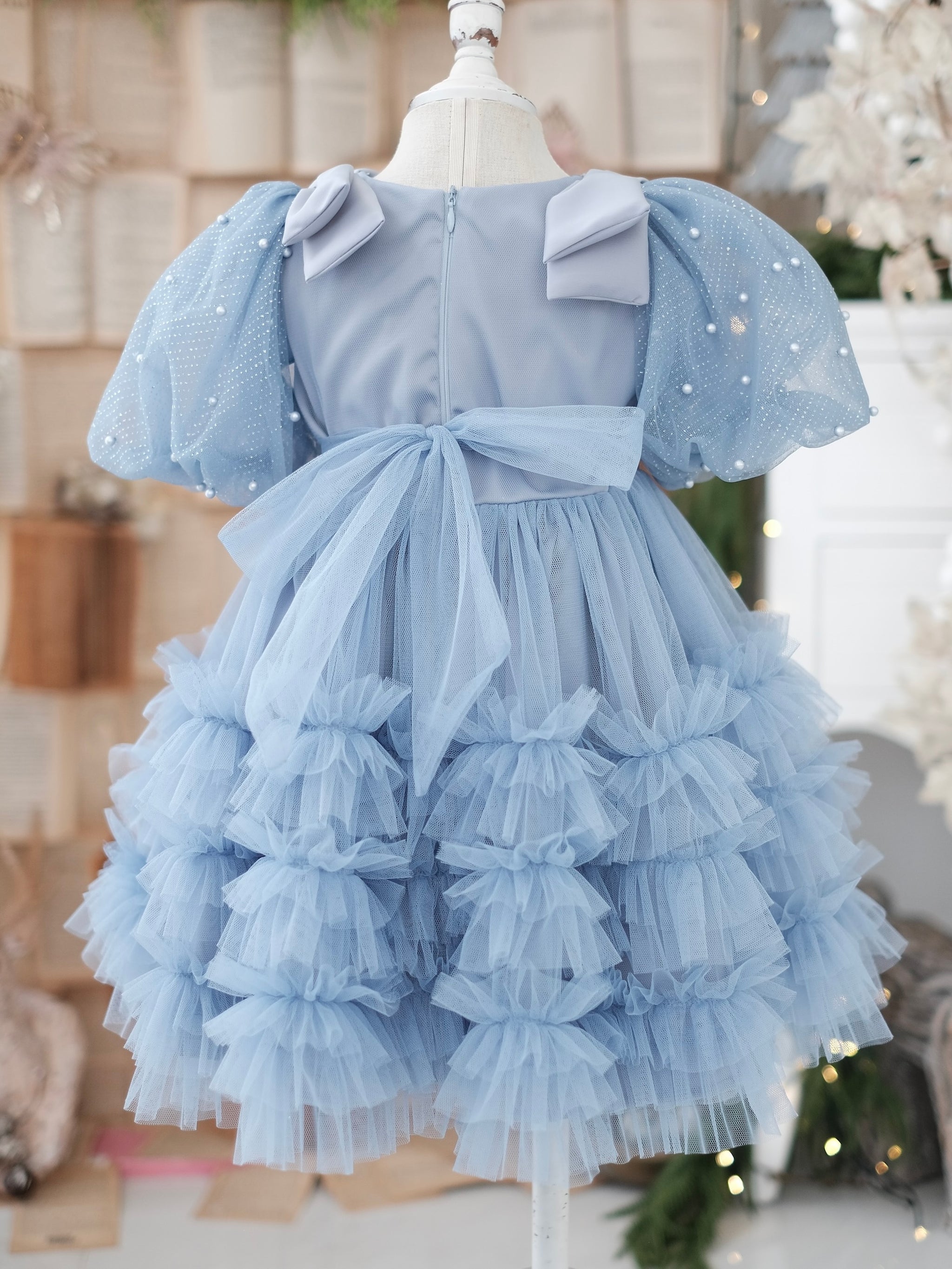 Clara Tutu Dress in Heather Blue