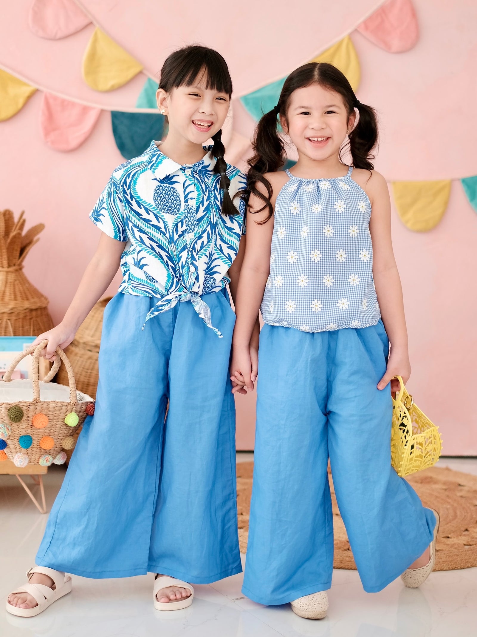 Raya Set | Daisy Print Top + Linen Pants