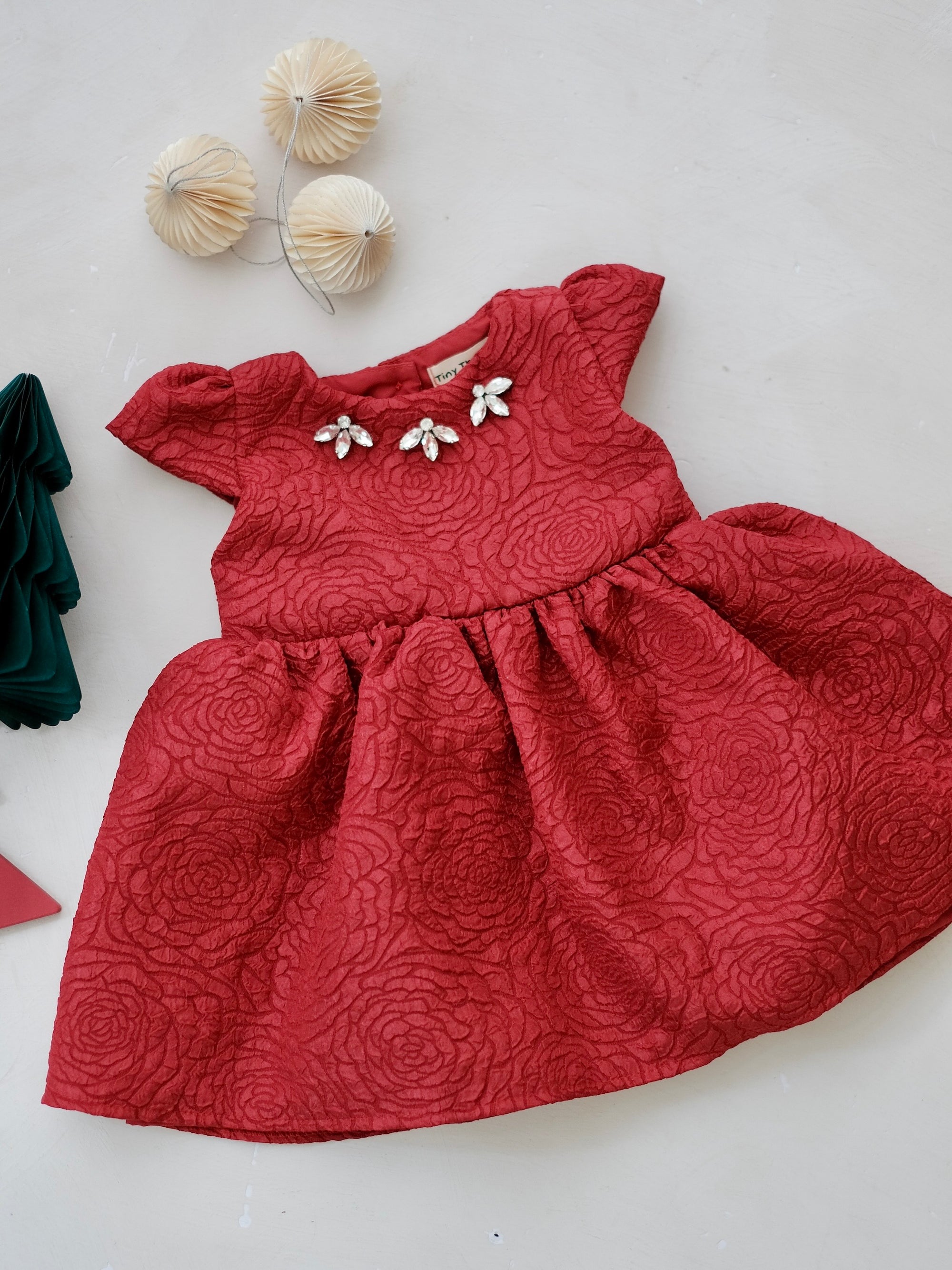 Sloane Jacquard Dress | Red Tiny Threads | Pre-order