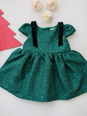 Sloane Jacquard Dress | Green Tiny Threads | Pre-order