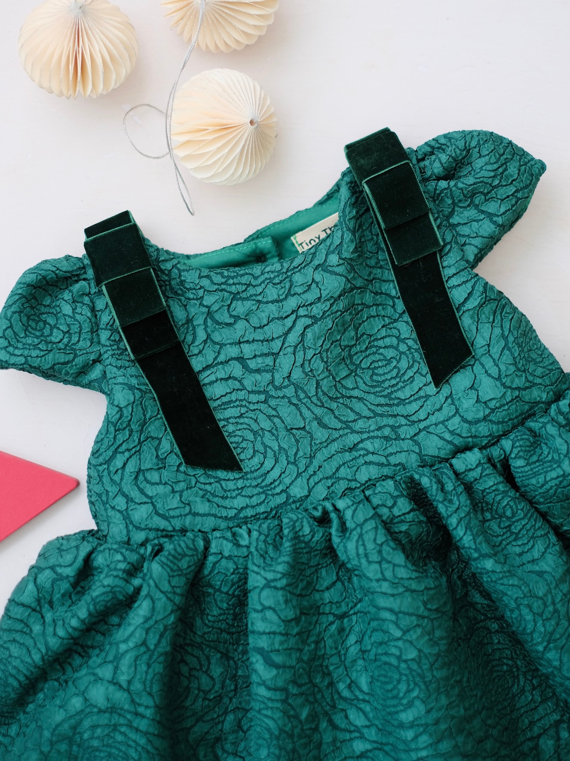 Sloane Jacquard Dress | Green Tiny Threads | Pre-order