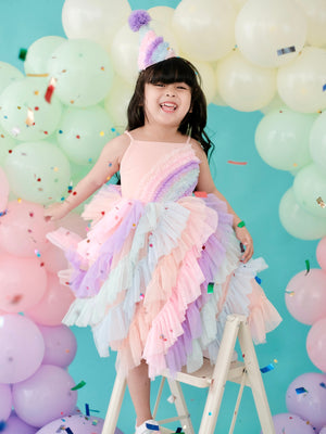 Lyra Tutu Dress | Rainbow Cotton Candy