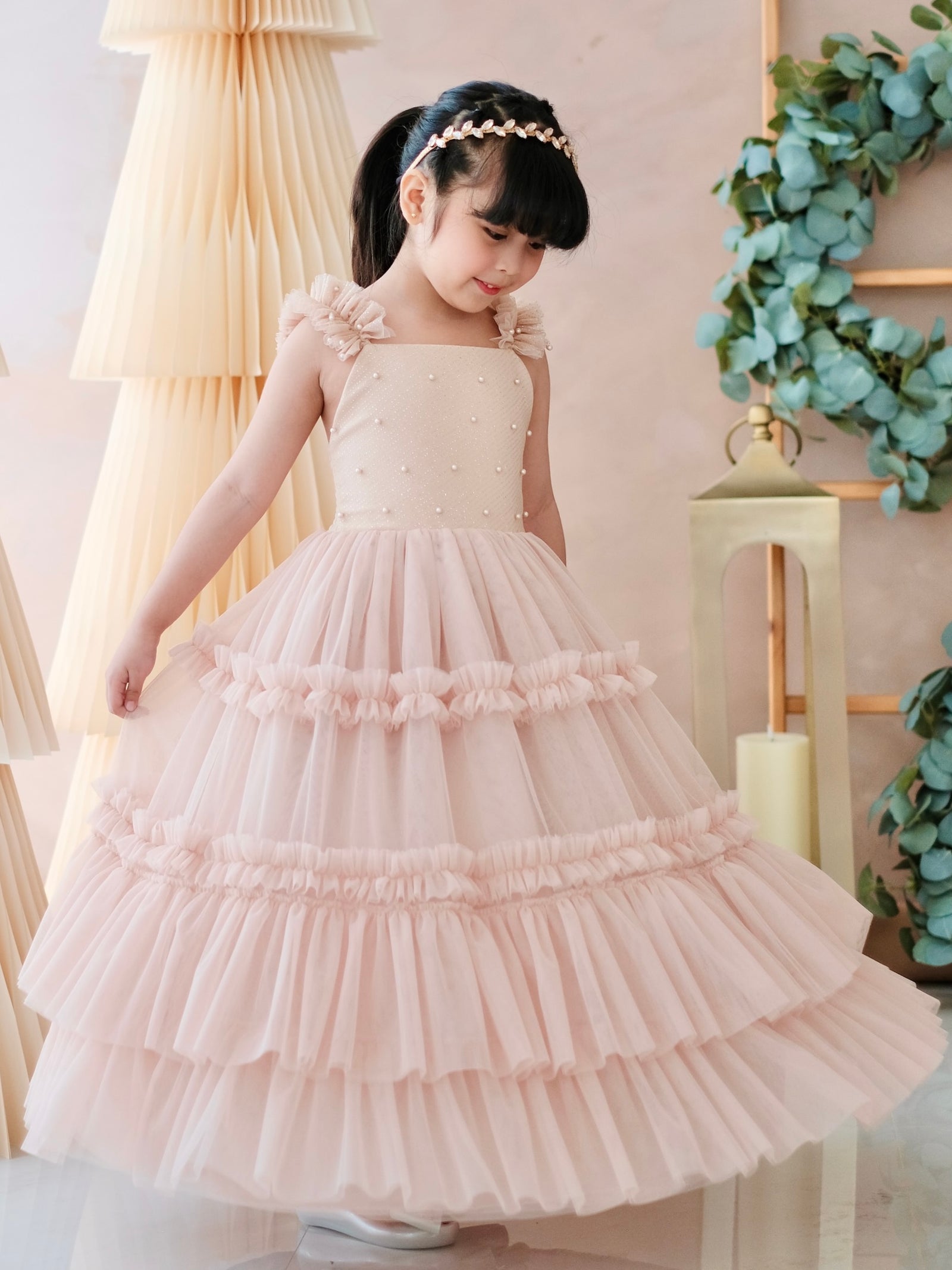 Emmanuelle Long Midi Dress | Champagne