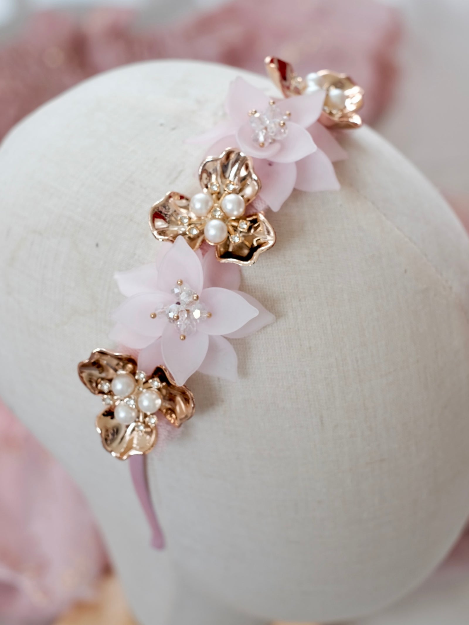 Rose Gold and Blush Floral Headband
