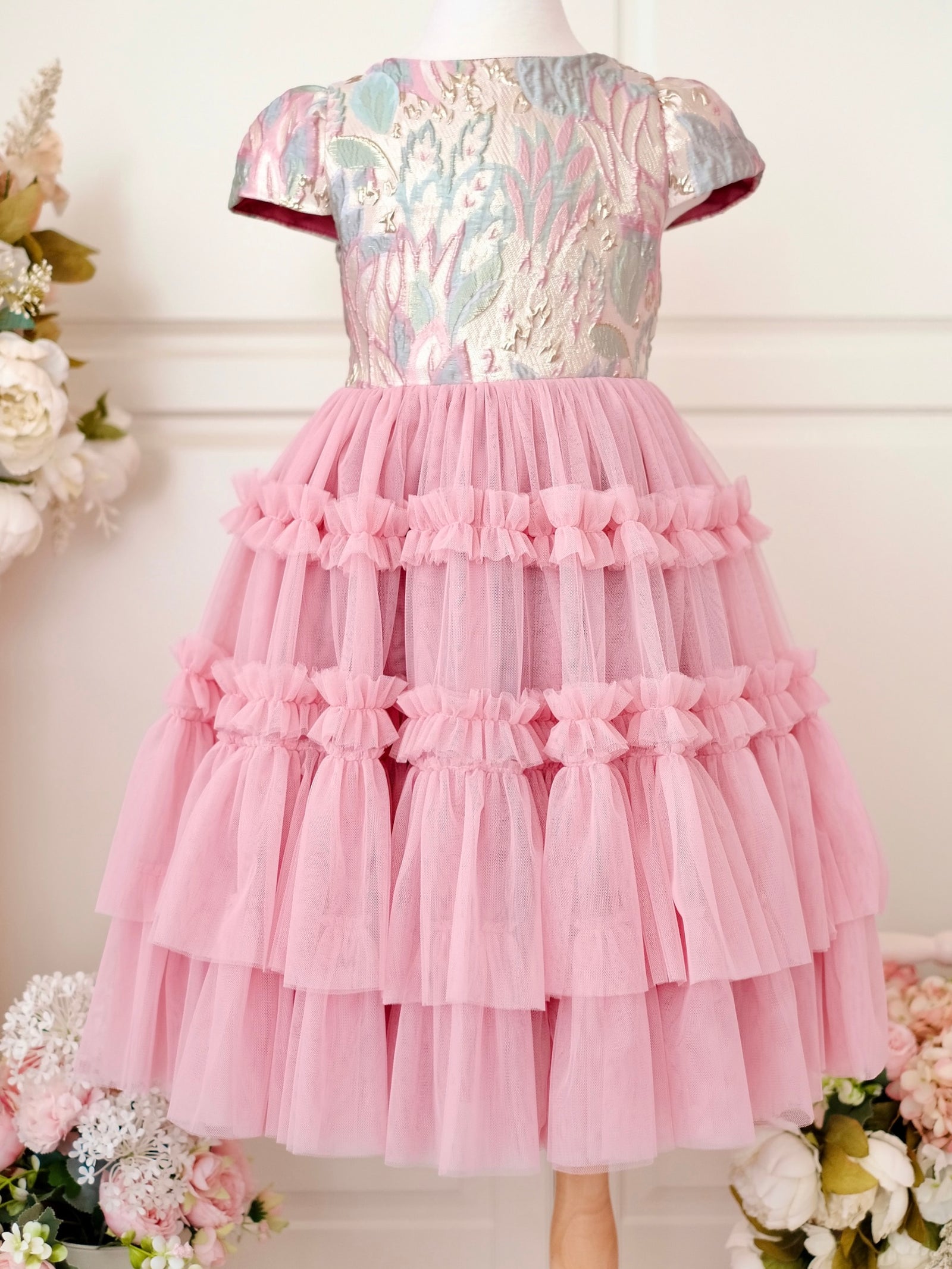 Iveline Jacquard Long Midi Tutu Dress