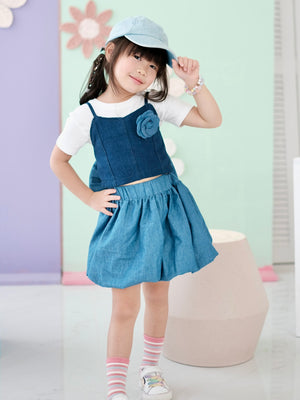 Meghan Corset Top with Denim Brooch | Size 2