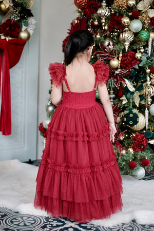 Lilianne Long Midi Dress | Burgundy