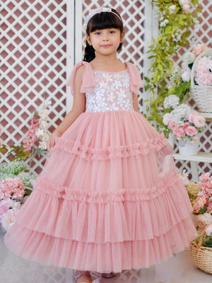 Imogen Long Tutu Dress in Cherry Blossom