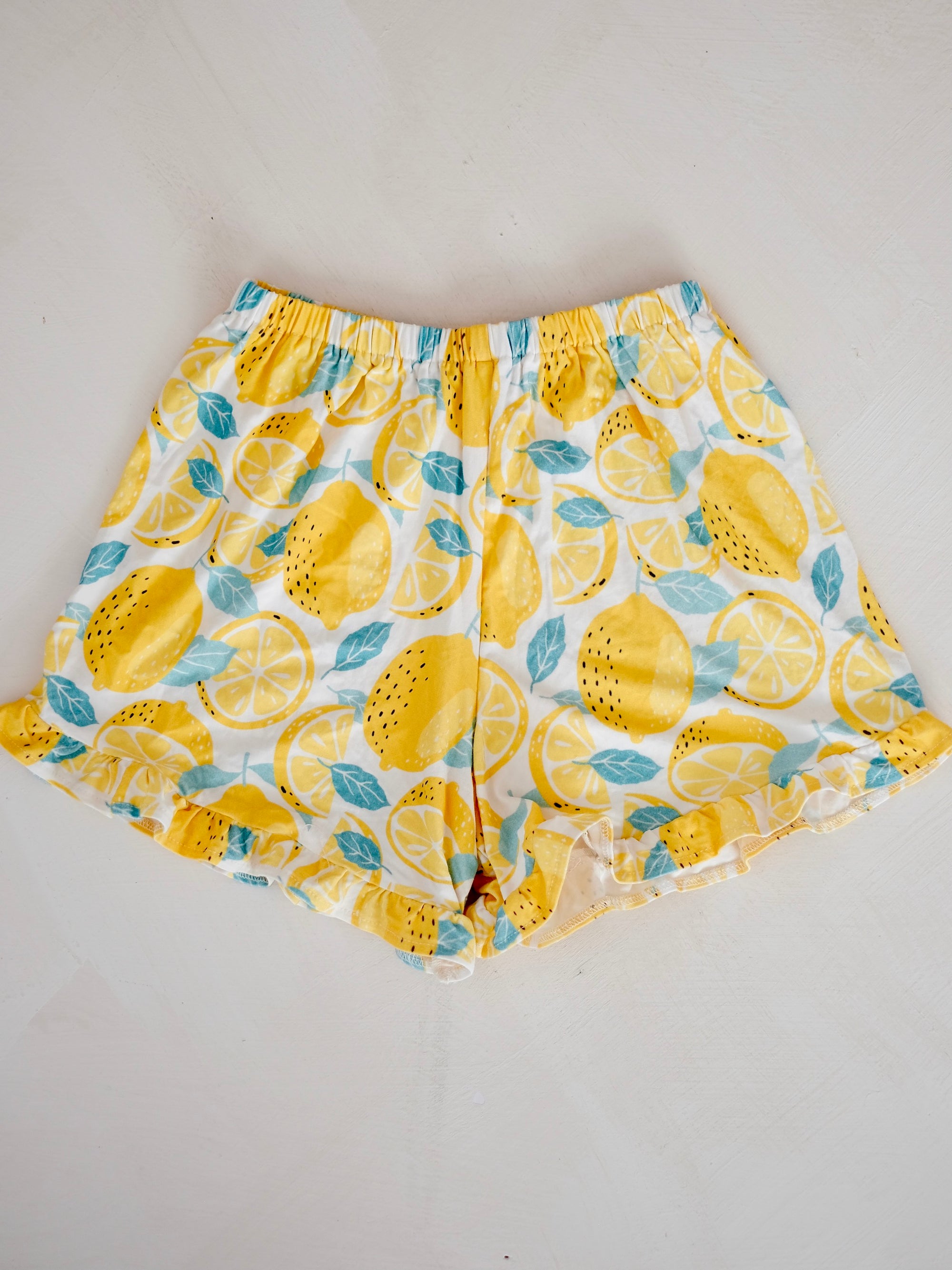 Bamboo Ruffled Shorts for Babies | Lemon Print