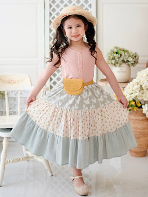 Baila Dress | Sage and Pink