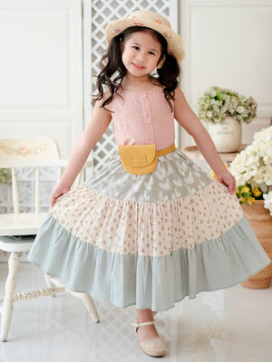 Baila Dress | Sage and Pink