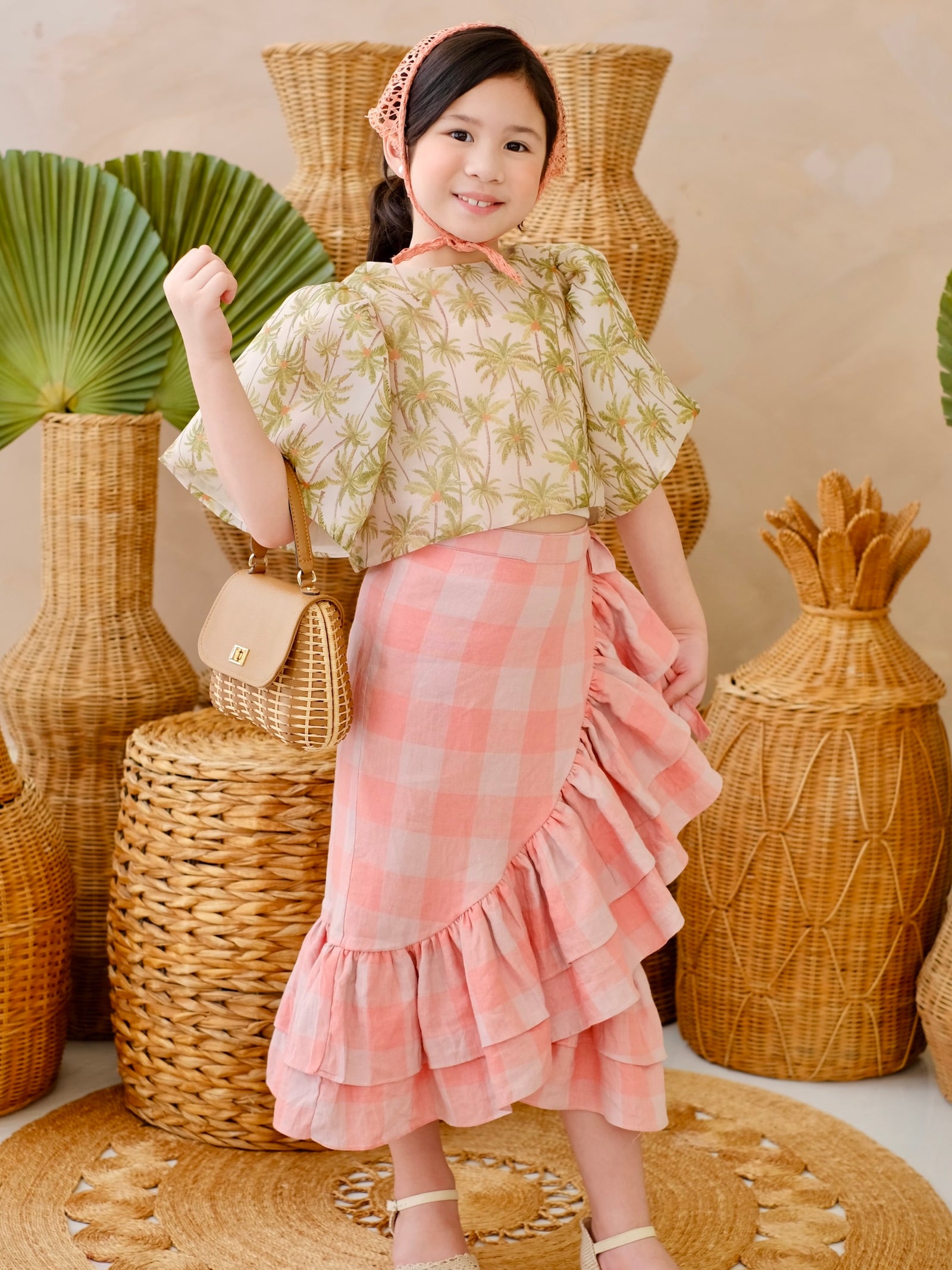 Amparo Wrap Skirt | Linen Gingham