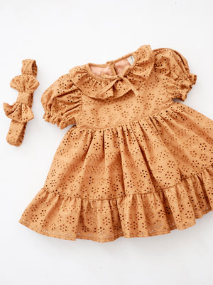 Presley Dress | Set with Headband  | Marigold