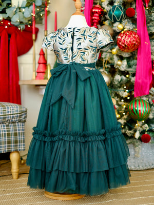 Iveline Jacquard Long Dress | Hunter Green | Pre-order