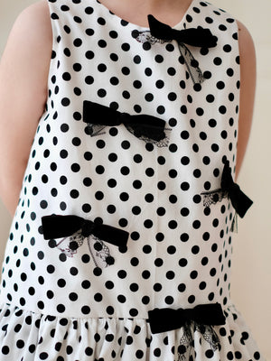 Vania Polka Dot Bubble Dress in White | Pre-order