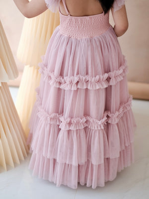Lilianne Long Midi Dress | Dusty Pink