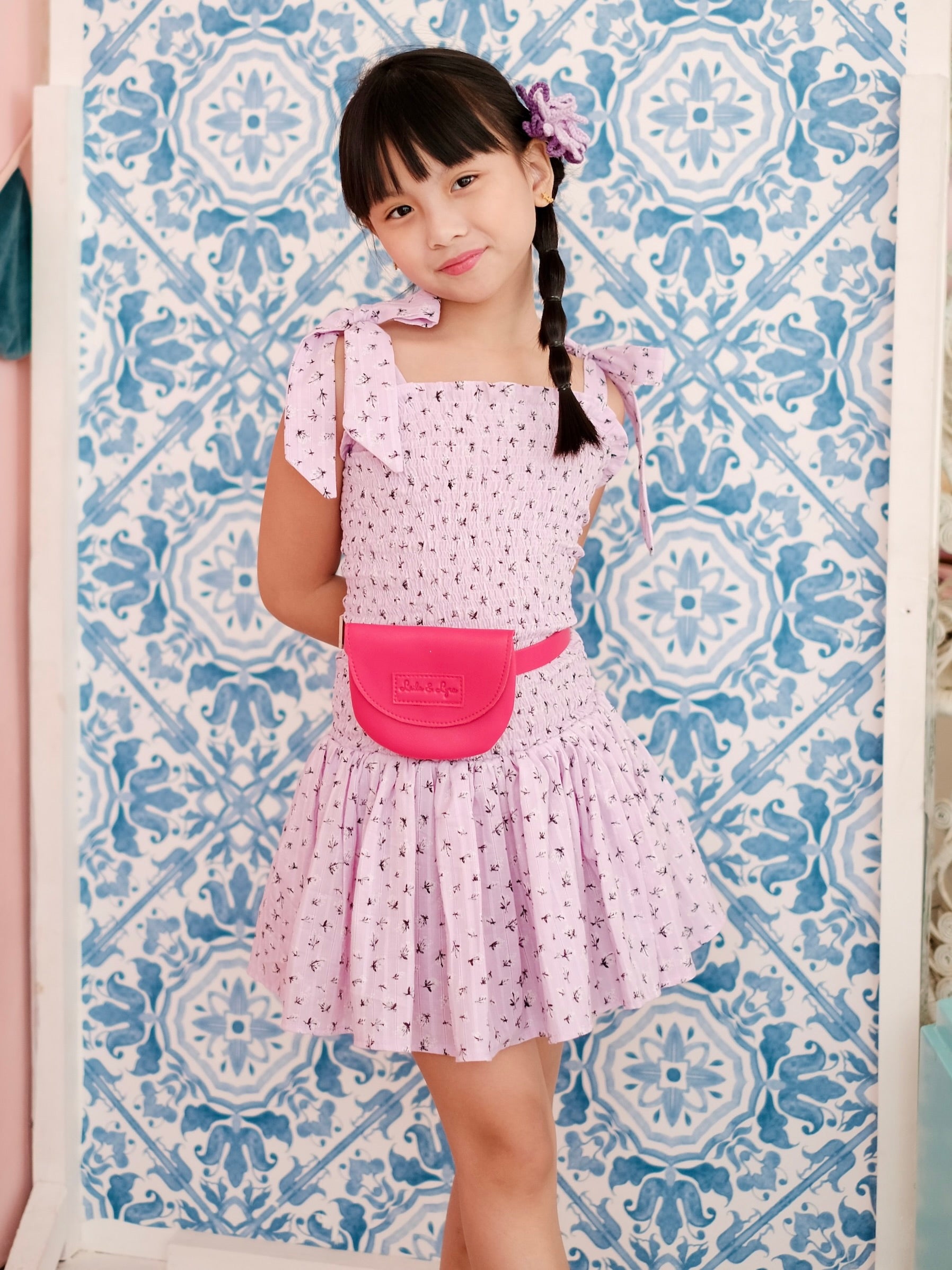 Candace Dress in Purple | Set with Sash
