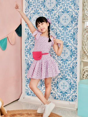 Candace Dress in Purple | Set with Sash