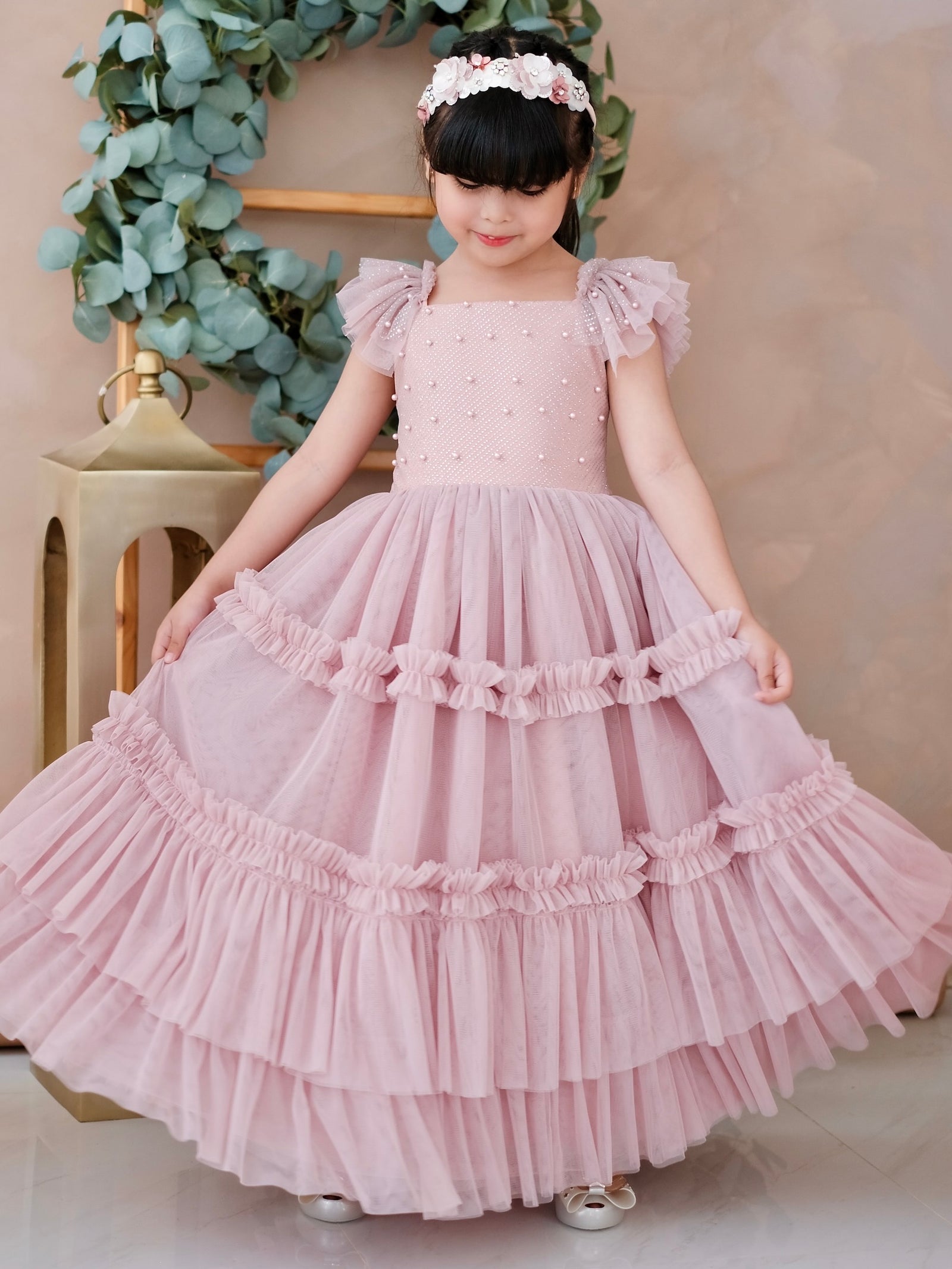 Lilianne Long Midi Dress | Dusty Pink