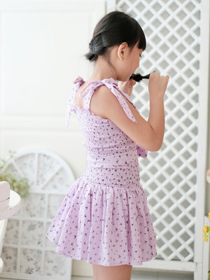 Candace Dress in Purple | Set with Sash