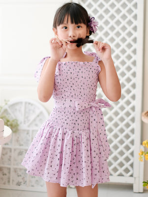 Candace Dress in Purple | Set with Sash