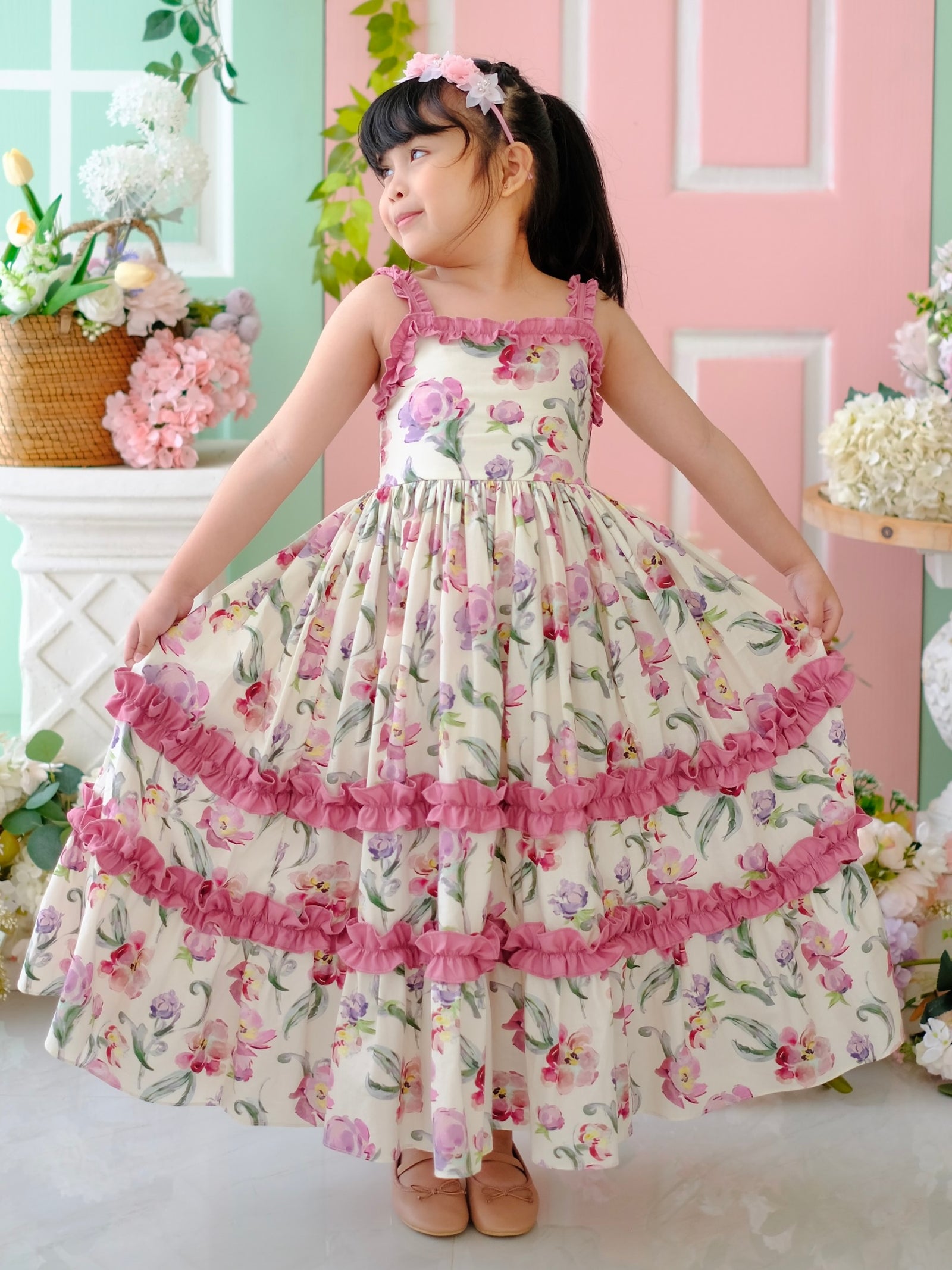 Ingrid Dress in Lilac & Orchid