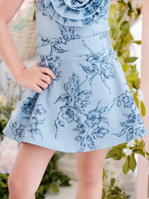 Floral Skater Skirt | Blue