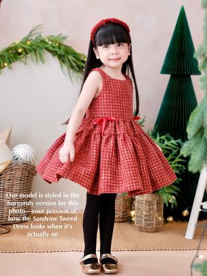 Sandrine Tweed Dress in Red