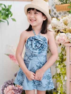 Floral Skater Skirt | Blue