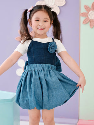 Meghan Corset Top with Denim Brooch | Size 2