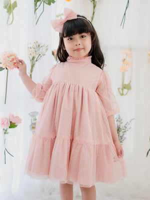 Bertha Doll Dress | Blush | Set with Bow Headband