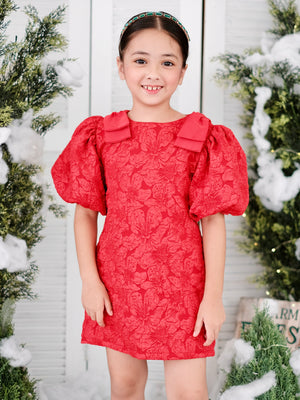 Mabelle Jacquard Dress | Red