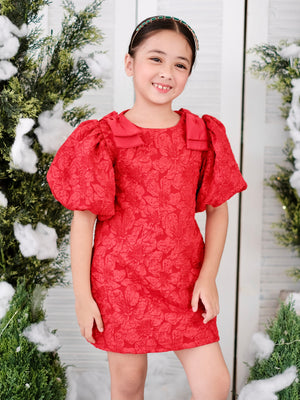 Mabelle Jacquard Dress | Red