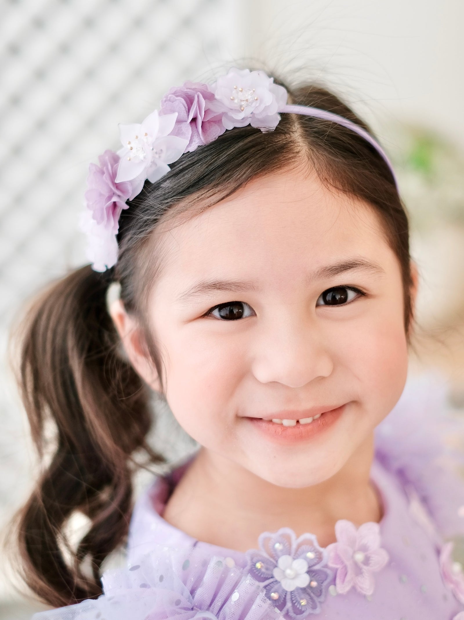 Frosted Floral Headband | Purple