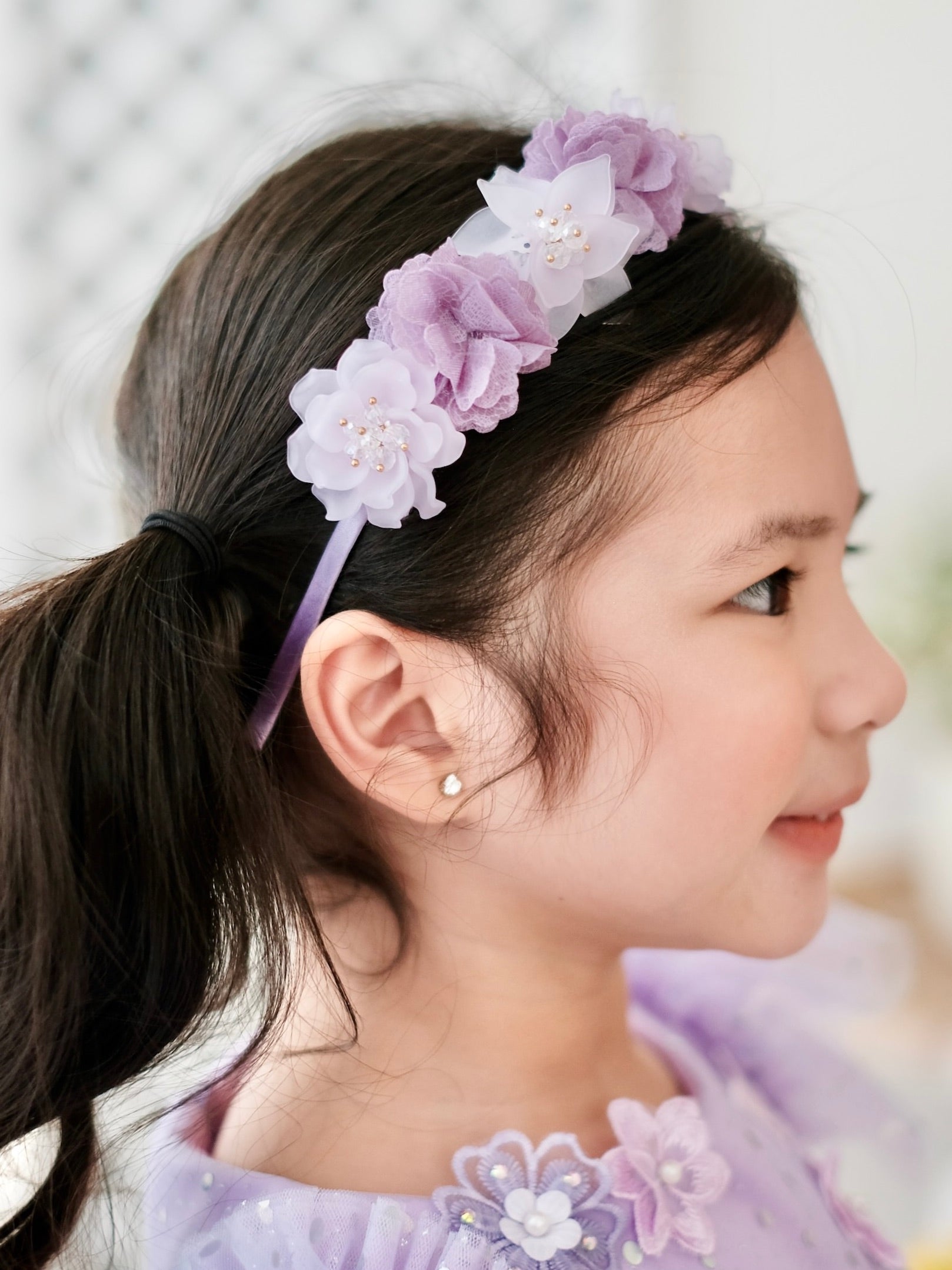 Frosted Floral Headband | Purple