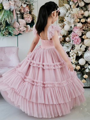 Lilianne Long Midi Dress | Dusty Pink