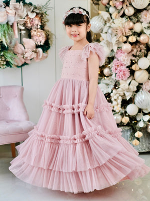 Lilianne Long Midi Dress | Dusty Pink