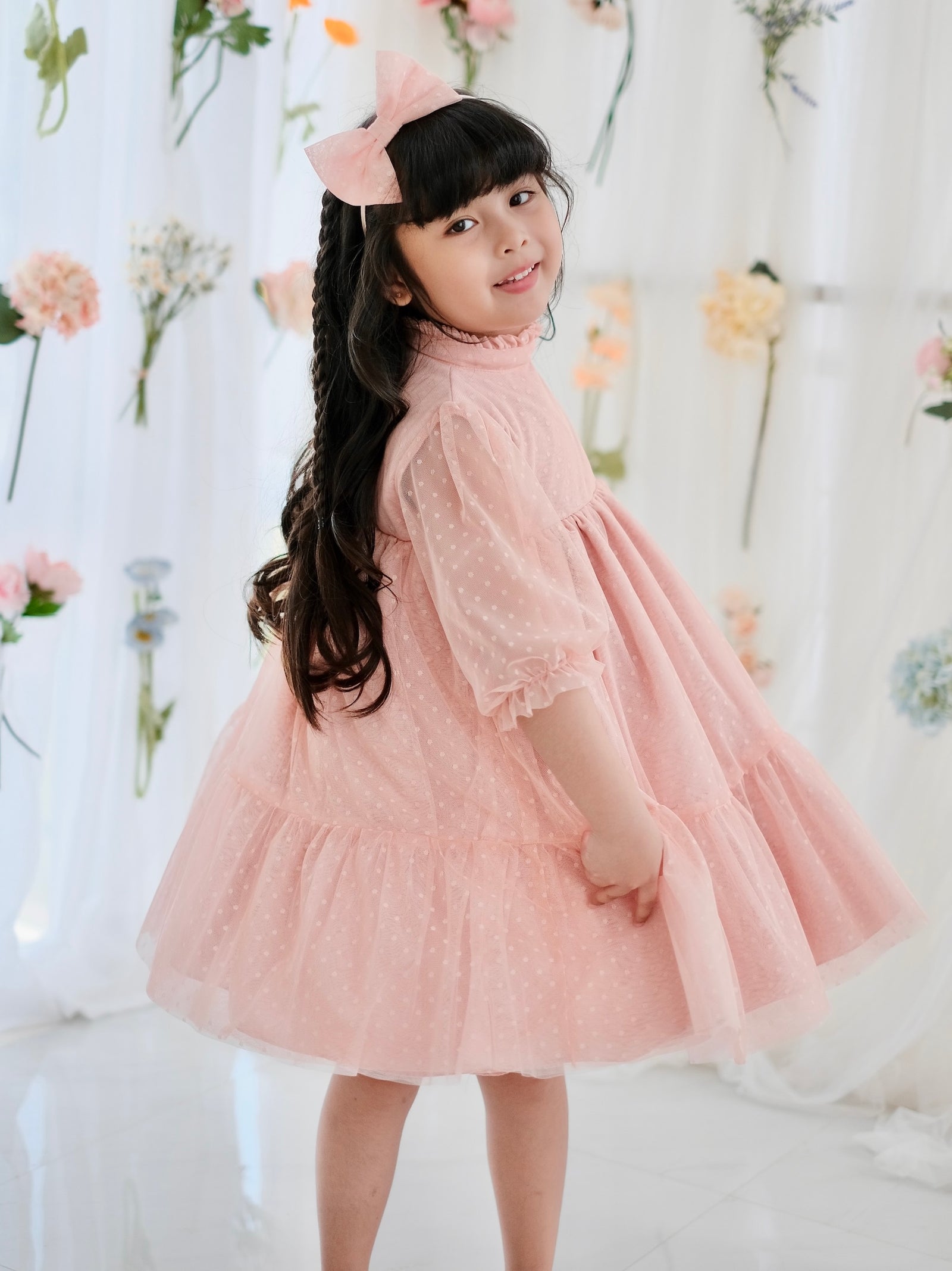 Bertha Doll Dress | Blush | Set with Bow Headband