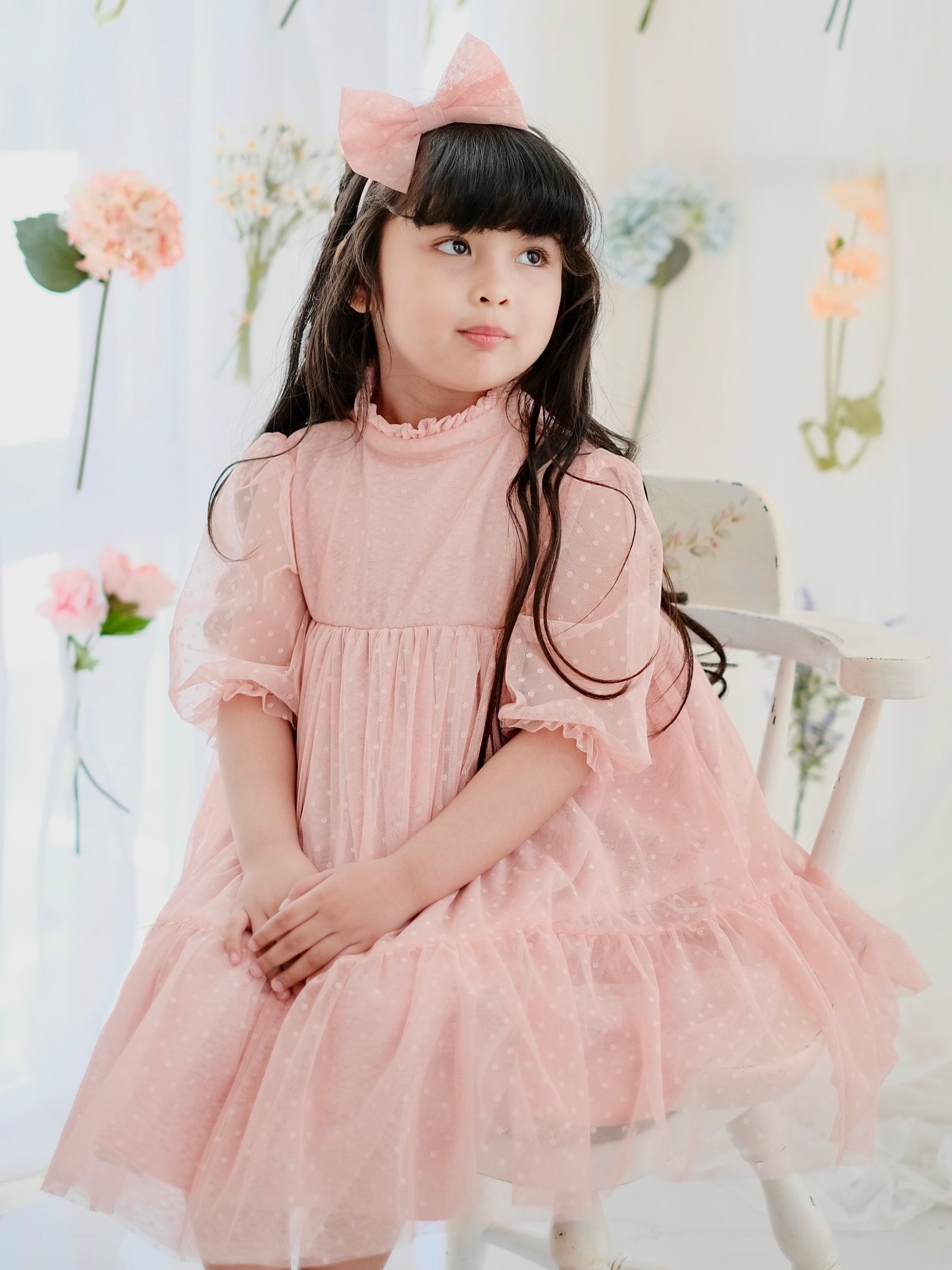 Bertha Doll Dress | Blush | Set with Bow Headband