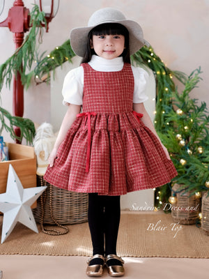 Sandrine Tweed Dress in Muted Burgundy